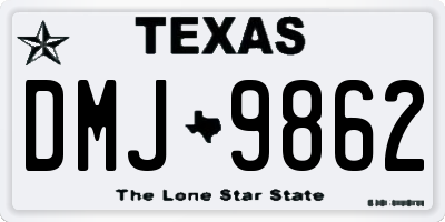 TX license plate DMJ9862