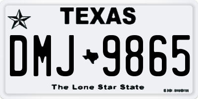 TX license plate DMJ9865
