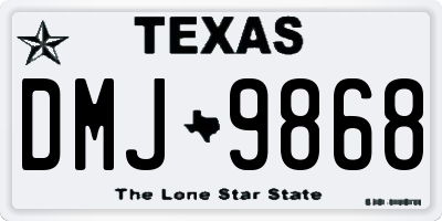TX license plate DMJ9868