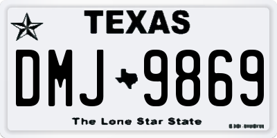 TX license plate DMJ9869