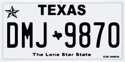 TX license plate DMJ9870