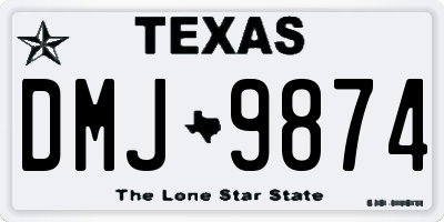 TX license plate DMJ9874
