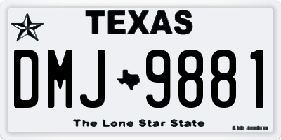 TX license plate DMJ9881