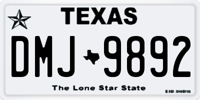 TX license plate DMJ9892