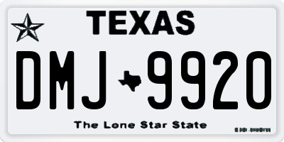 TX license plate DMJ9920