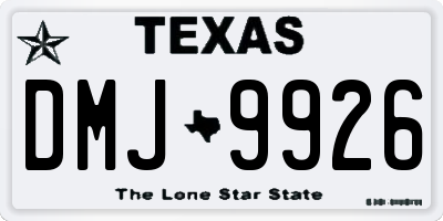 TX license plate DMJ9926