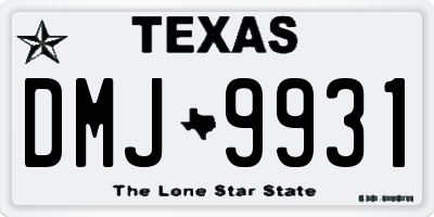 TX license plate DMJ9931