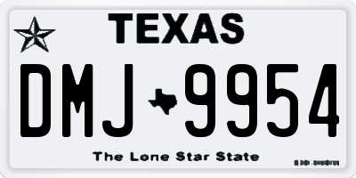 TX license plate DMJ9954
