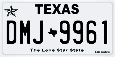 TX license plate DMJ9961