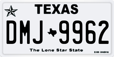 TX license plate DMJ9962