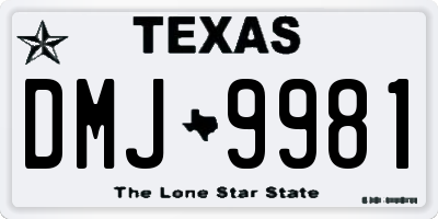 TX license plate DMJ9981
