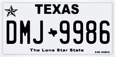 TX license plate DMJ9986