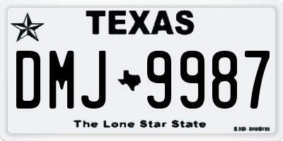 TX license plate DMJ9987
