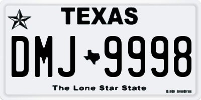 TX license plate DMJ9998