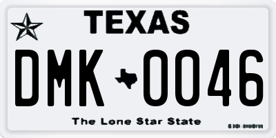 TX license plate DMK0046