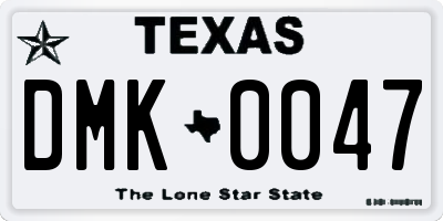 TX license plate DMK0047