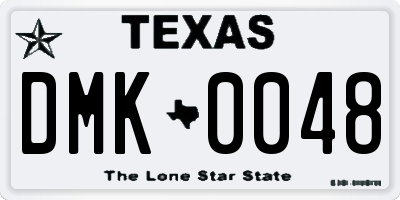 TX license plate DMK0048
