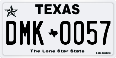 TX license plate DMK0057