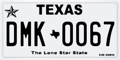 TX license plate DMK0067