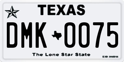 TX license plate DMK0075