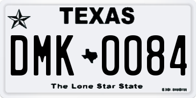 TX license plate DMK0084