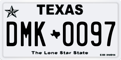 TX license plate DMK0097