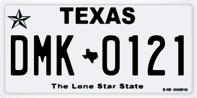 TX license plate DMK0121