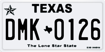TX license plate DMK0126