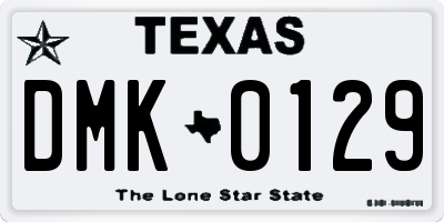 TX license plate DMK0129