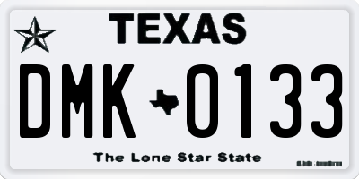 TX license plate DMK0133