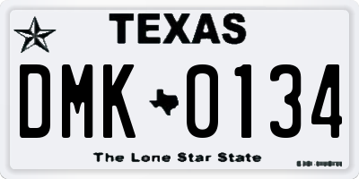 TX license plate DMK0134