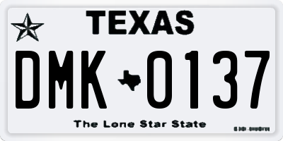 TX license plate DMK0137