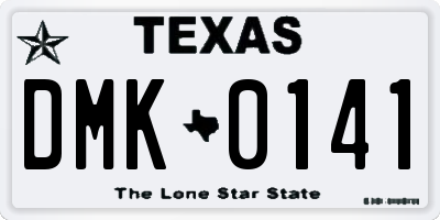 TX license plate DMK0141