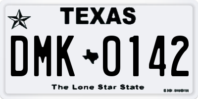 TX license plate DMK0142