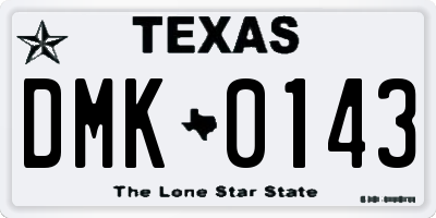 TX license plate DMK0143
