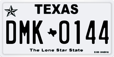TX license plate DMK0144