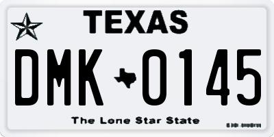 TX license plate DMK0145