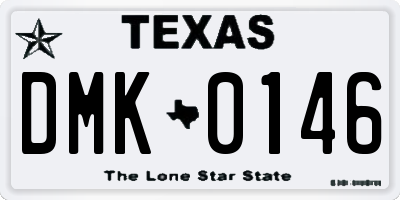 TX license plate DMK0146