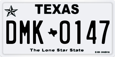 TX license plate DMK0147