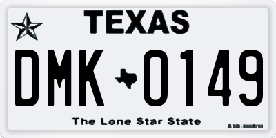 TX license plate DMK0149
