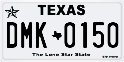 TX license plate DMK0150