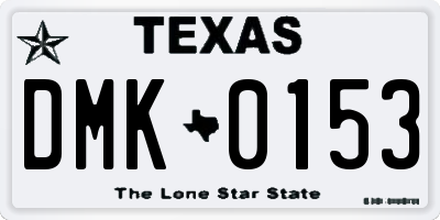 TX license plate DMK0153