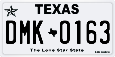 TX license plate DMK0163