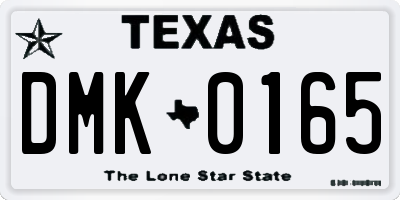 TX license plate DMK0165