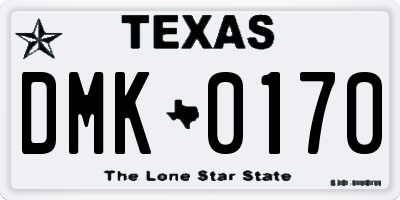TX license plate DMK0170