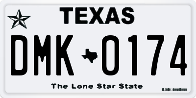 TX license plate DMK0174