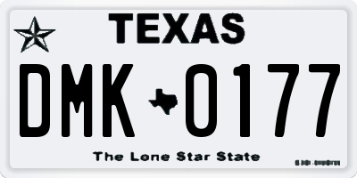 TX license plate DMK0177