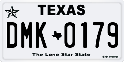 TX license plate DMK0179