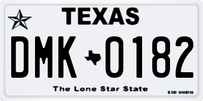 TX license plate DMK0182