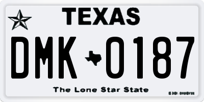 TX license plate DMK0187